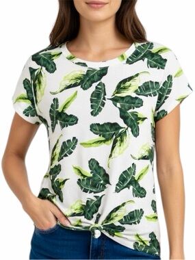 Tropical Leaf Print Tee